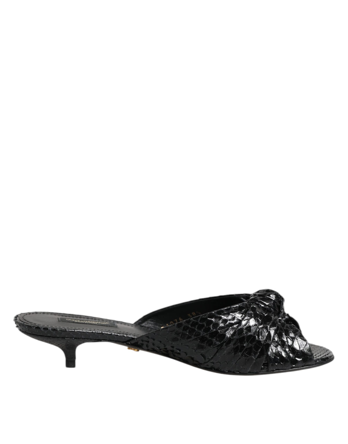 Dolce & Gabbana Schwarze Leder Pantoletten Sandalen Schuhe