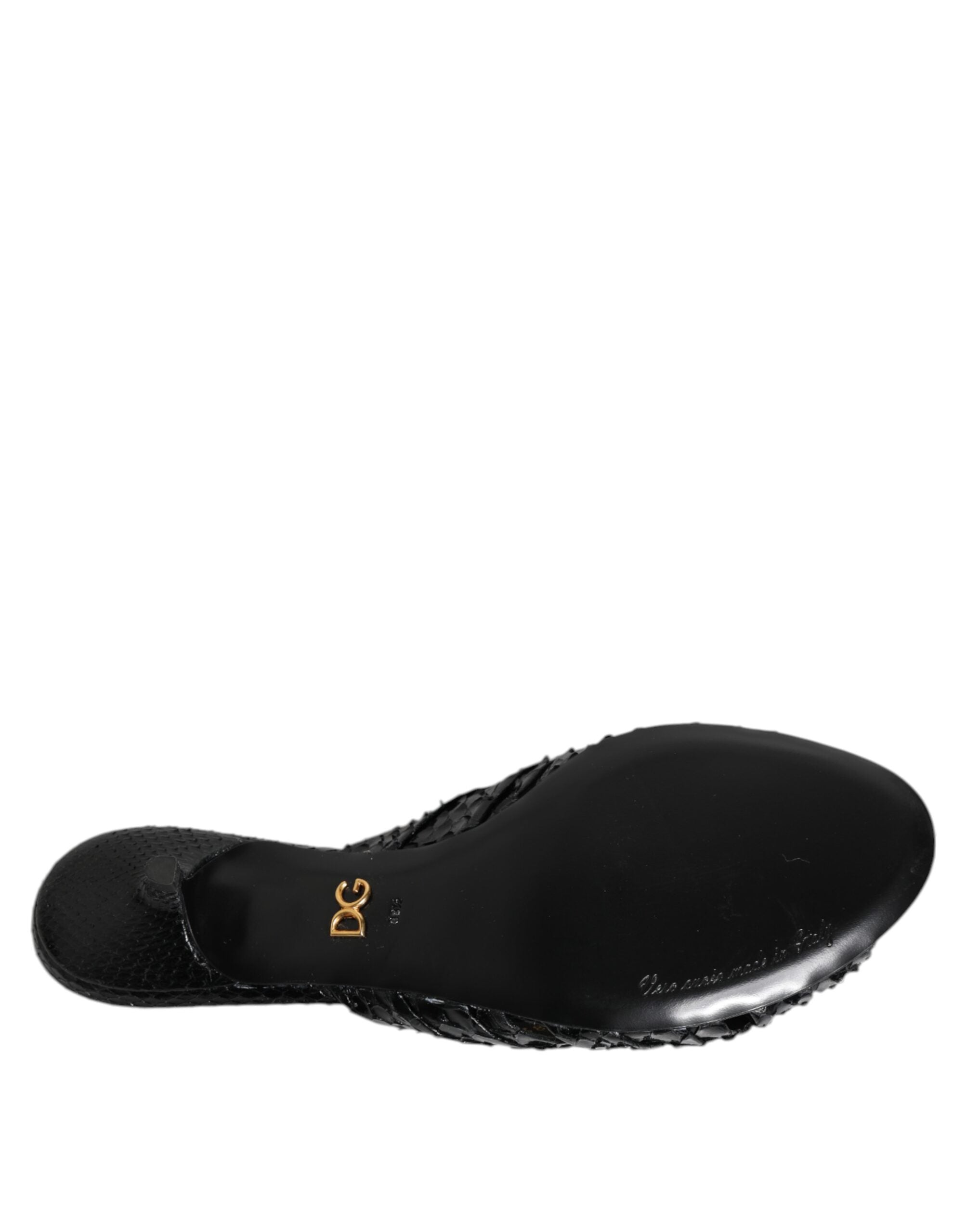 Dolce & Gabbana Schwarze Leder Pantoletten Sandalen Schuhe