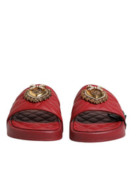 Dolce & Gabbana Red Devotion Matelassé Leder Pantoletten