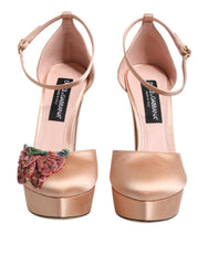 Dolce & Gabbana Pink Blockabsatz Riemchensandalen Schuhe