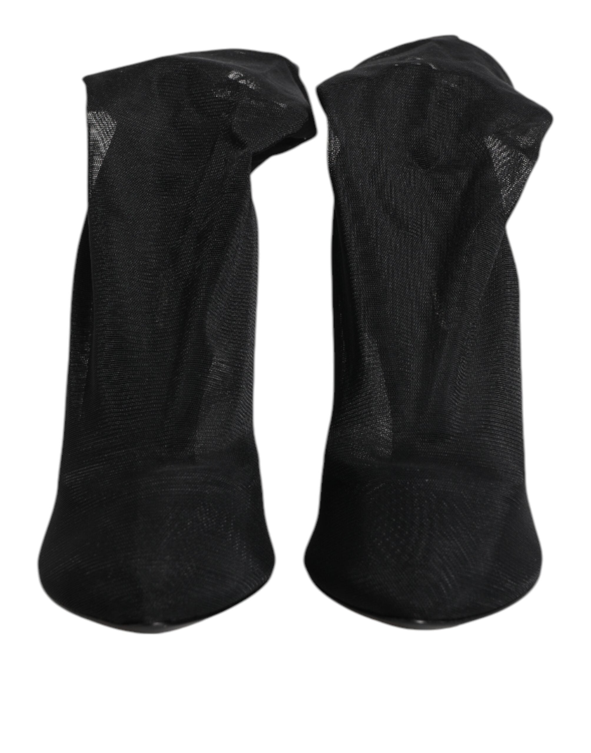 Dolce & Gabbana Schwarze Seiden-Stretch-Mesh-Sockenstiefel Schuhe
