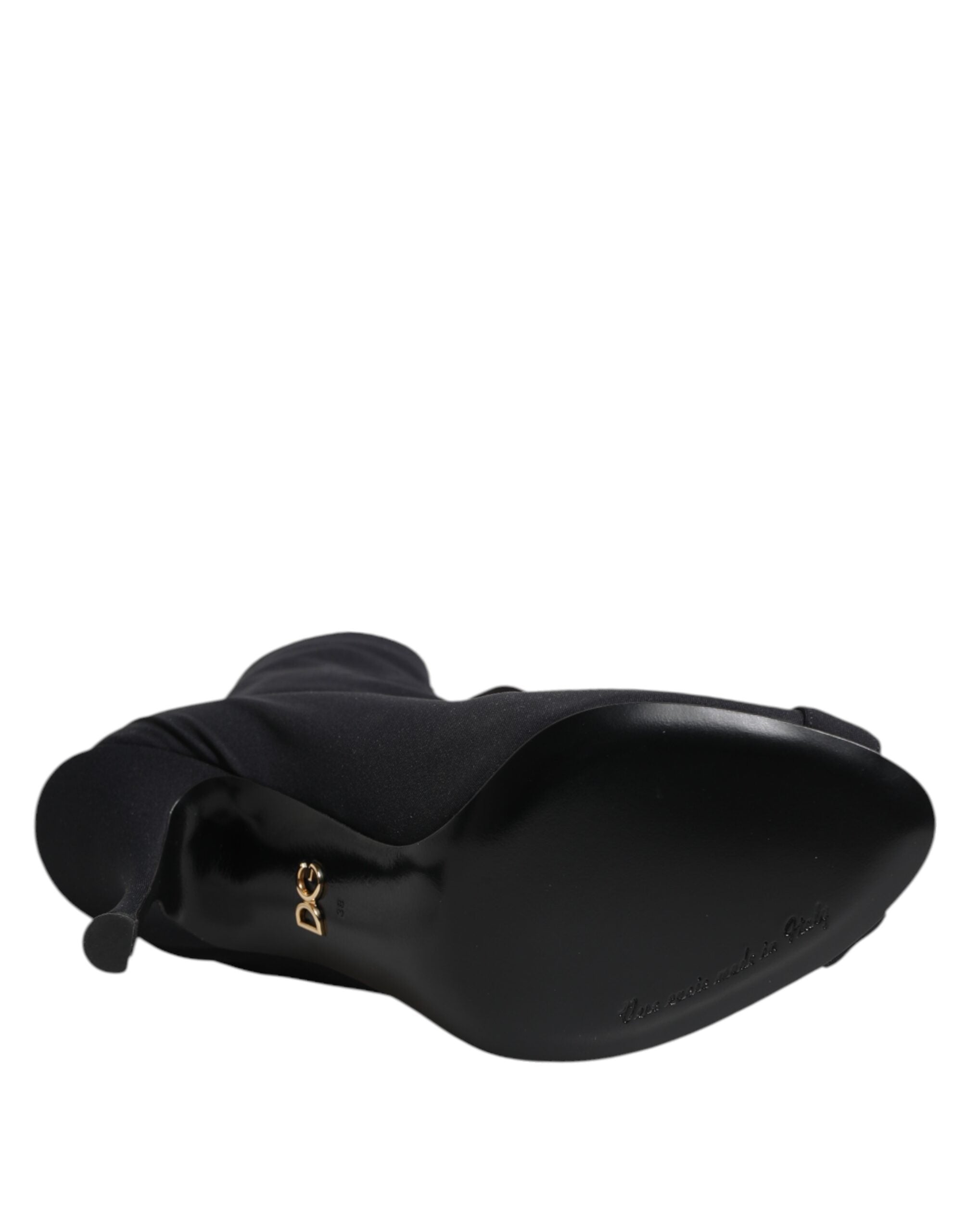 Dolce & Gabbana Schwarze Stiletto-Heels Schnürstiefel Schuhe