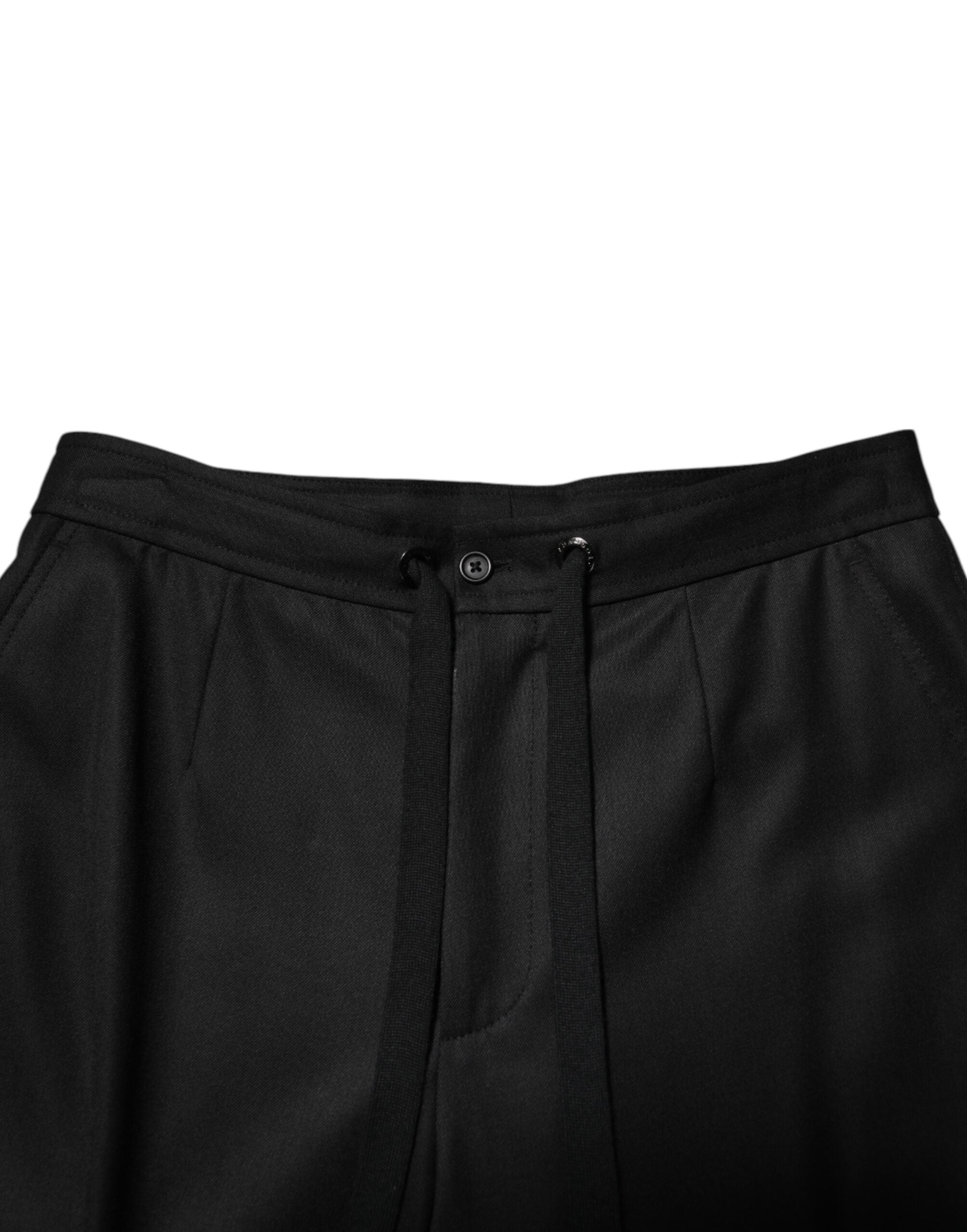 Dolce & Gabbana Solid Black Cargo Jogger Men Sweatpants Pants