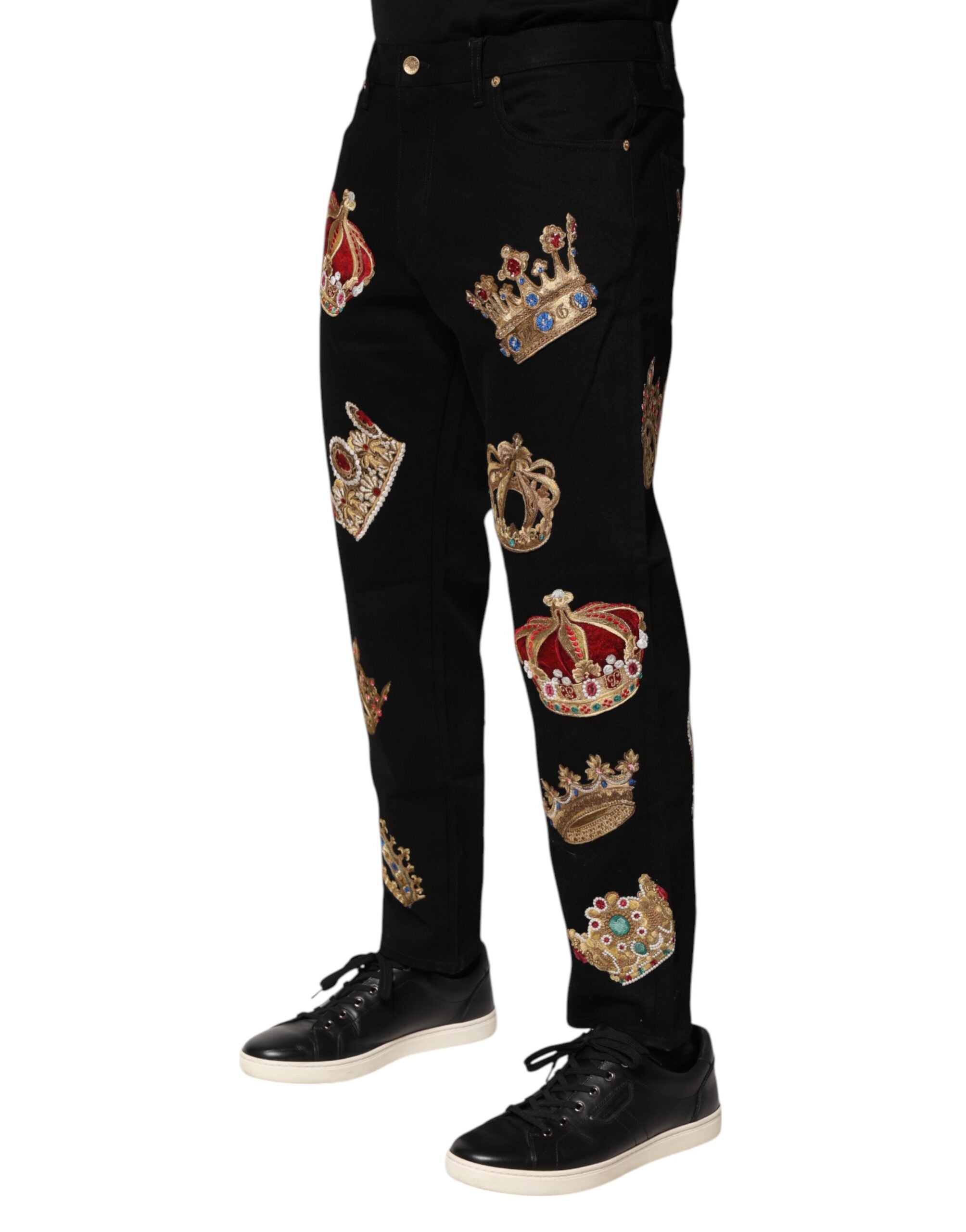 Dolce & Gabbana Schwarze Baroque Royal Herren Anzughose