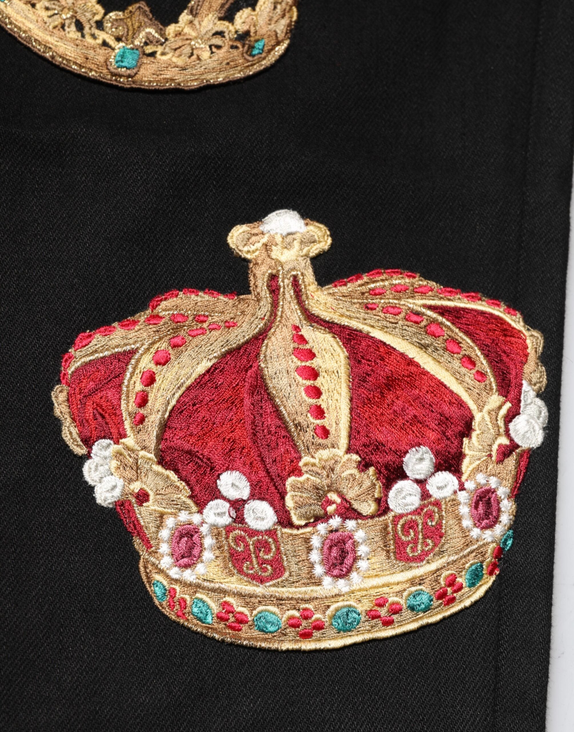 Dolce & Gabbana Schwarze Baroque Royal Herren Anzughose