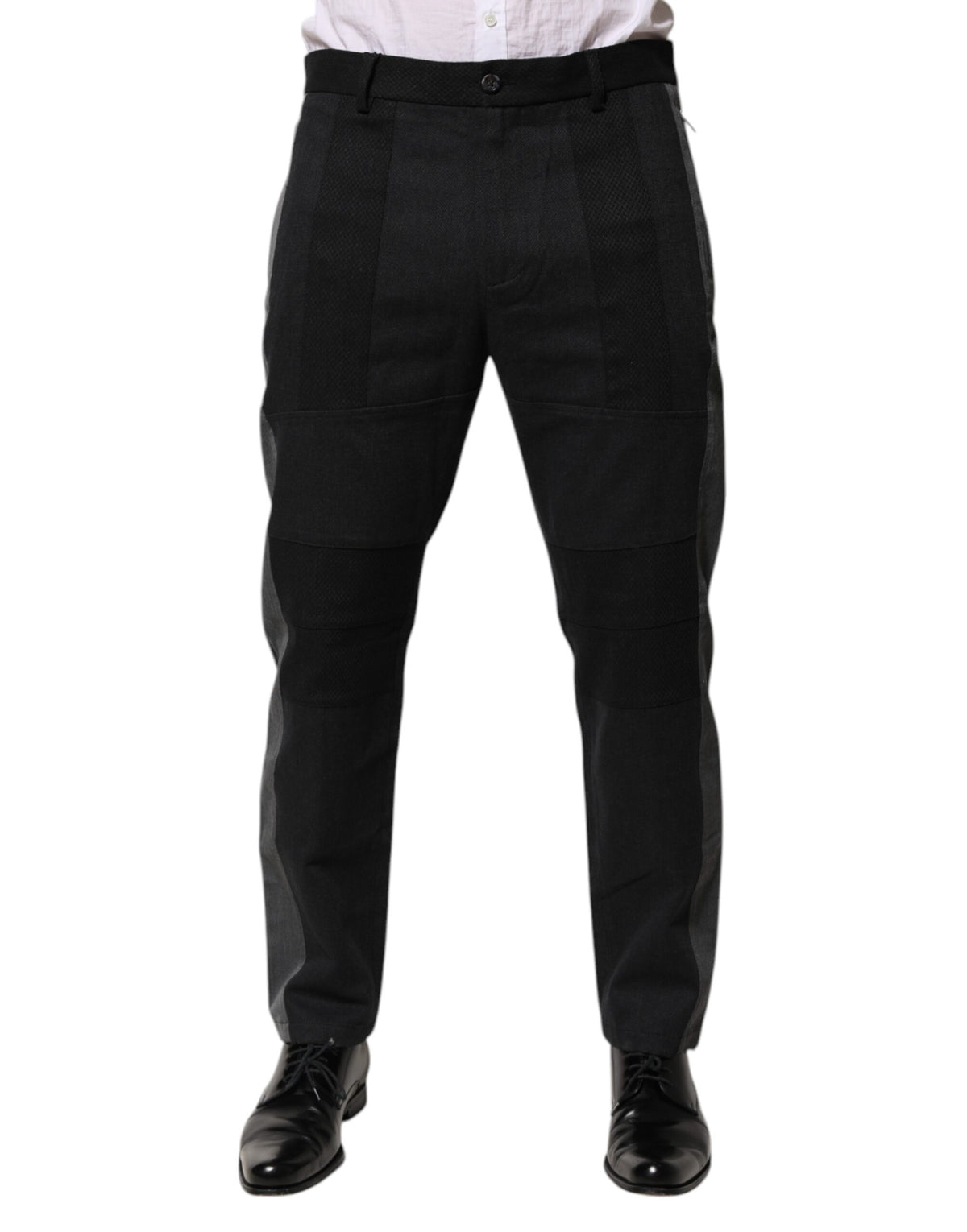 Dolce & Gabbana Schwarzes graues Baumwollkleid, formelle Hose