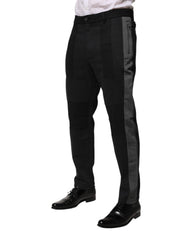 Dolce & Gabbana Schwarzes graues Baumwollkleid, formelle Hose