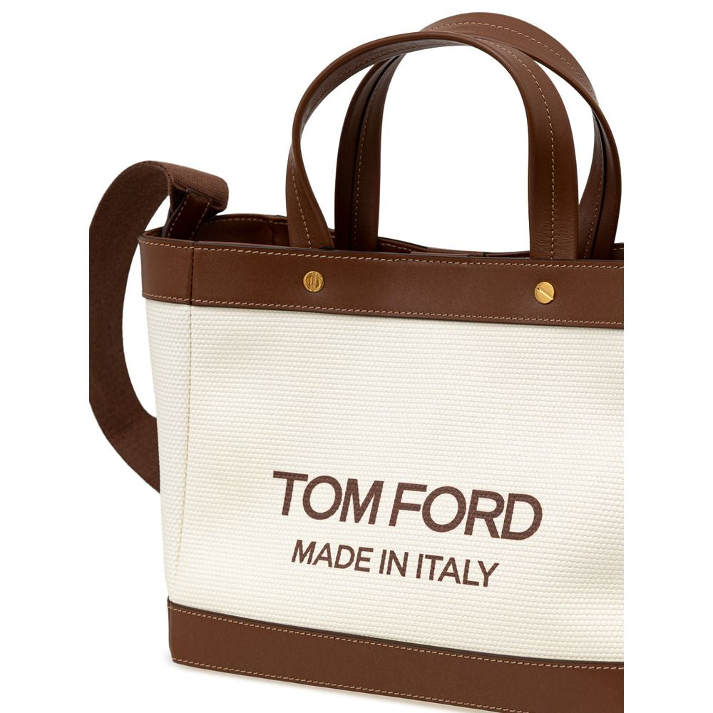 Tom Ford Beige Baumwoll-Einkaufstasche