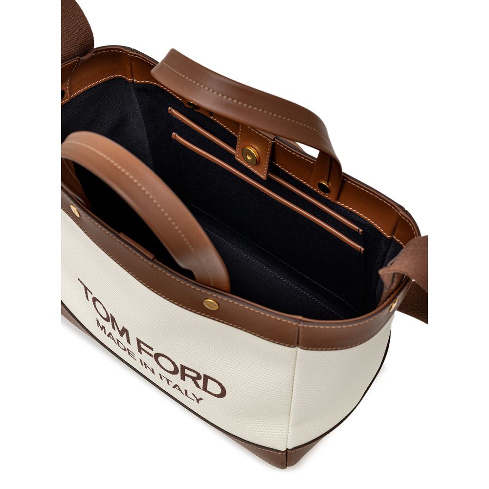 Tom Ford Beige Baumwoll-Einkaufstasche