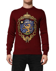 Dolce & Gabbana Bourgondische Kasjmier Trui met Leeuwenwapen