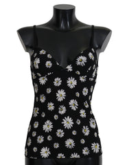 Dolce & Gabbana schwarzes Unterkleid mit Gänseblümchenmuster