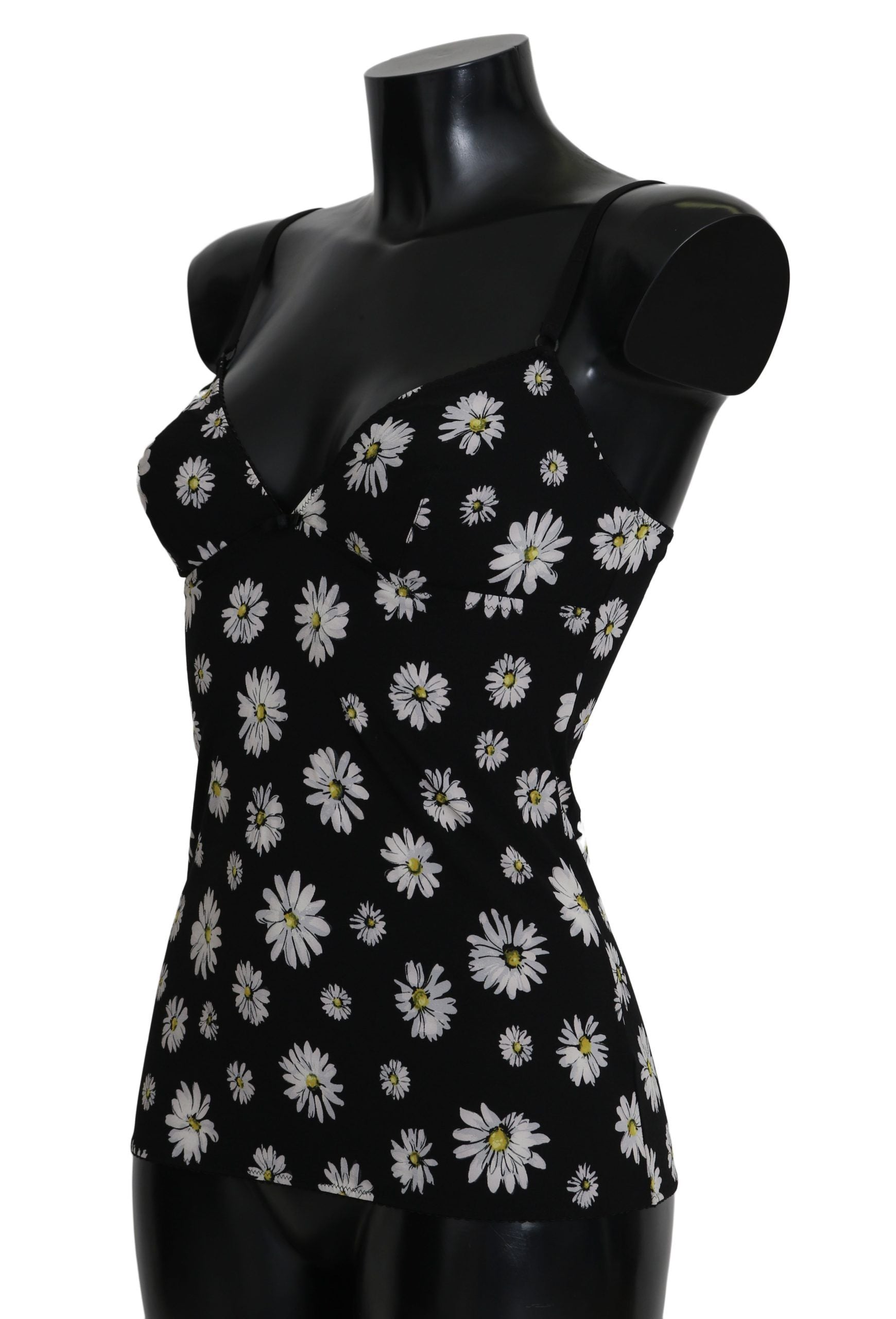 Dolce & Gabbana schwarzes Unterkleid mit Gänseblümchenmuster