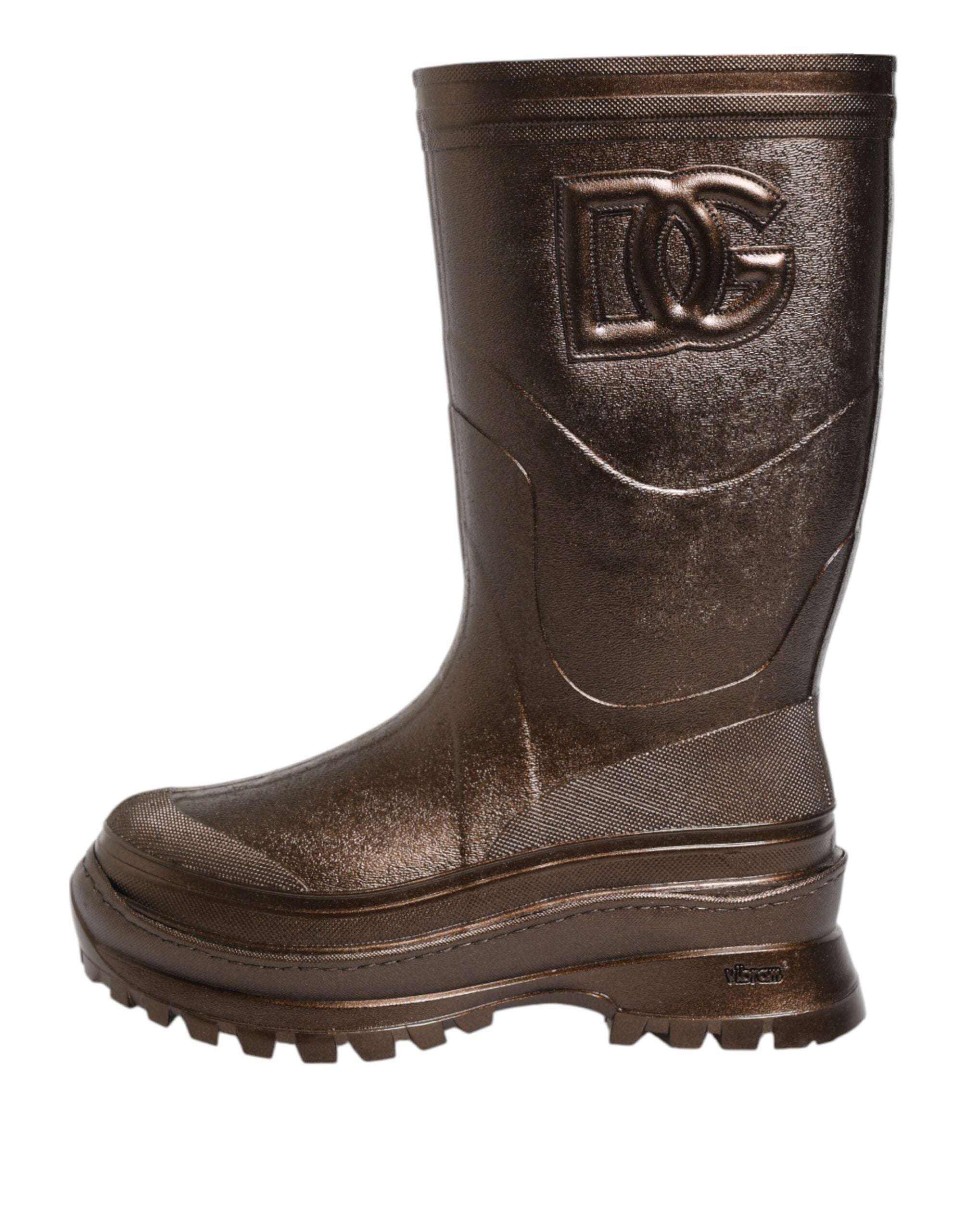 Dolce & Gabbana Metallic Bronze Pull On Regenlaarzen Schoenen