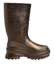 Dolce & Gabbana Metallic Bronze Pull On Regenlaarzen Schoenen