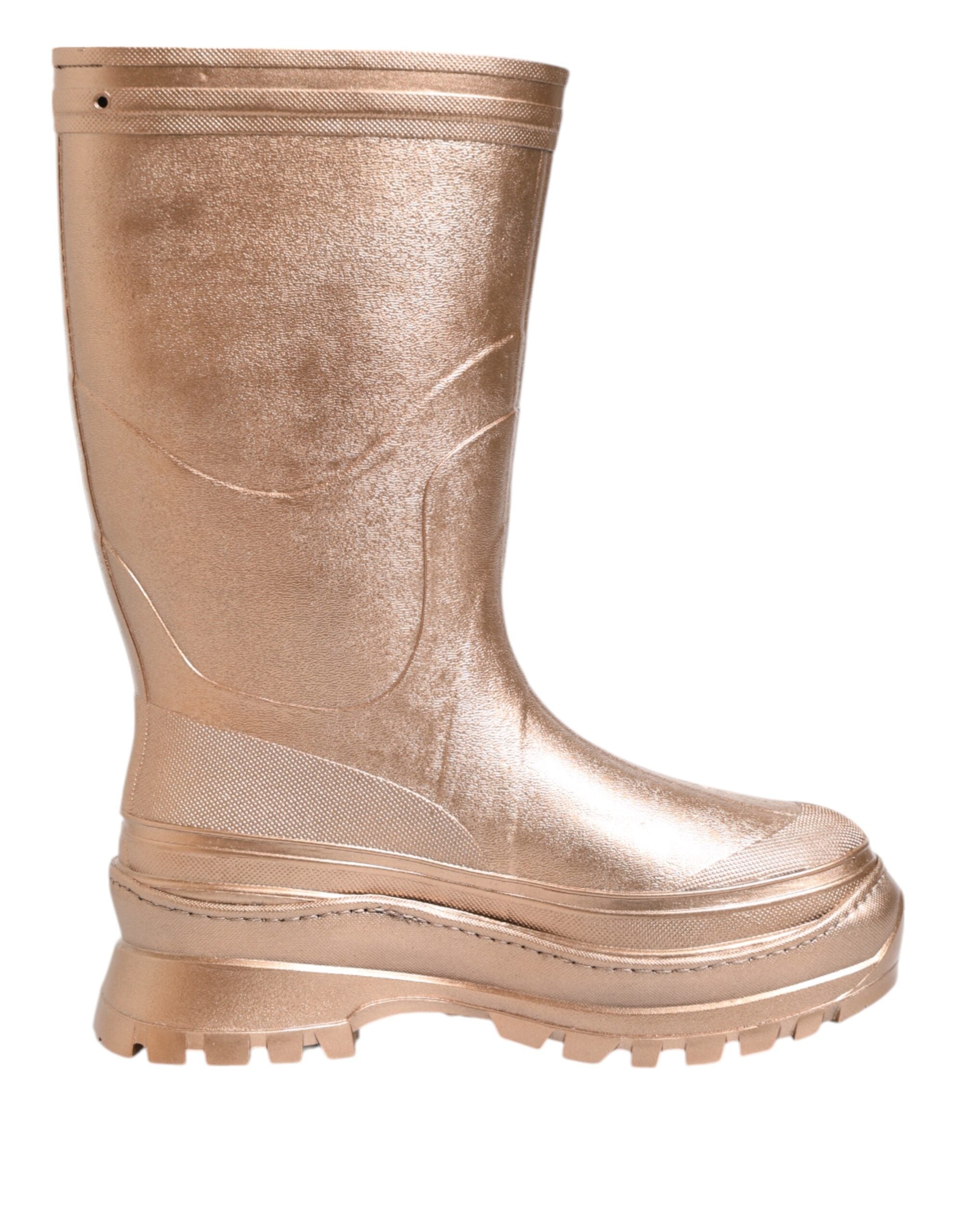 Dolce & Gabbana Roségouden Rubberen Pull-On Regenlaarzen Schoenen