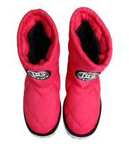 Dolce & Gabbana Pink Weiß Viskose Gepolstert Wadenhohe Stiefel Schuhe