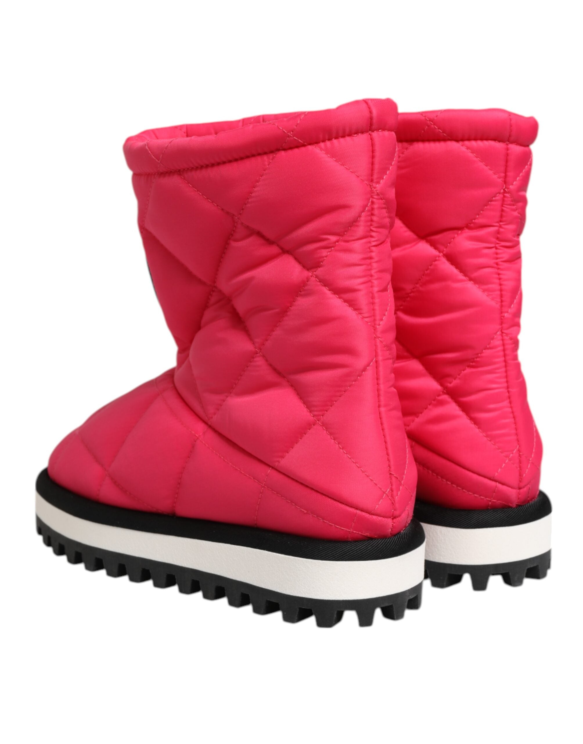 Dolce & Gabbana Pink Weiß Viskose Gepolstert Wadenhohe Stiefel Schuhe