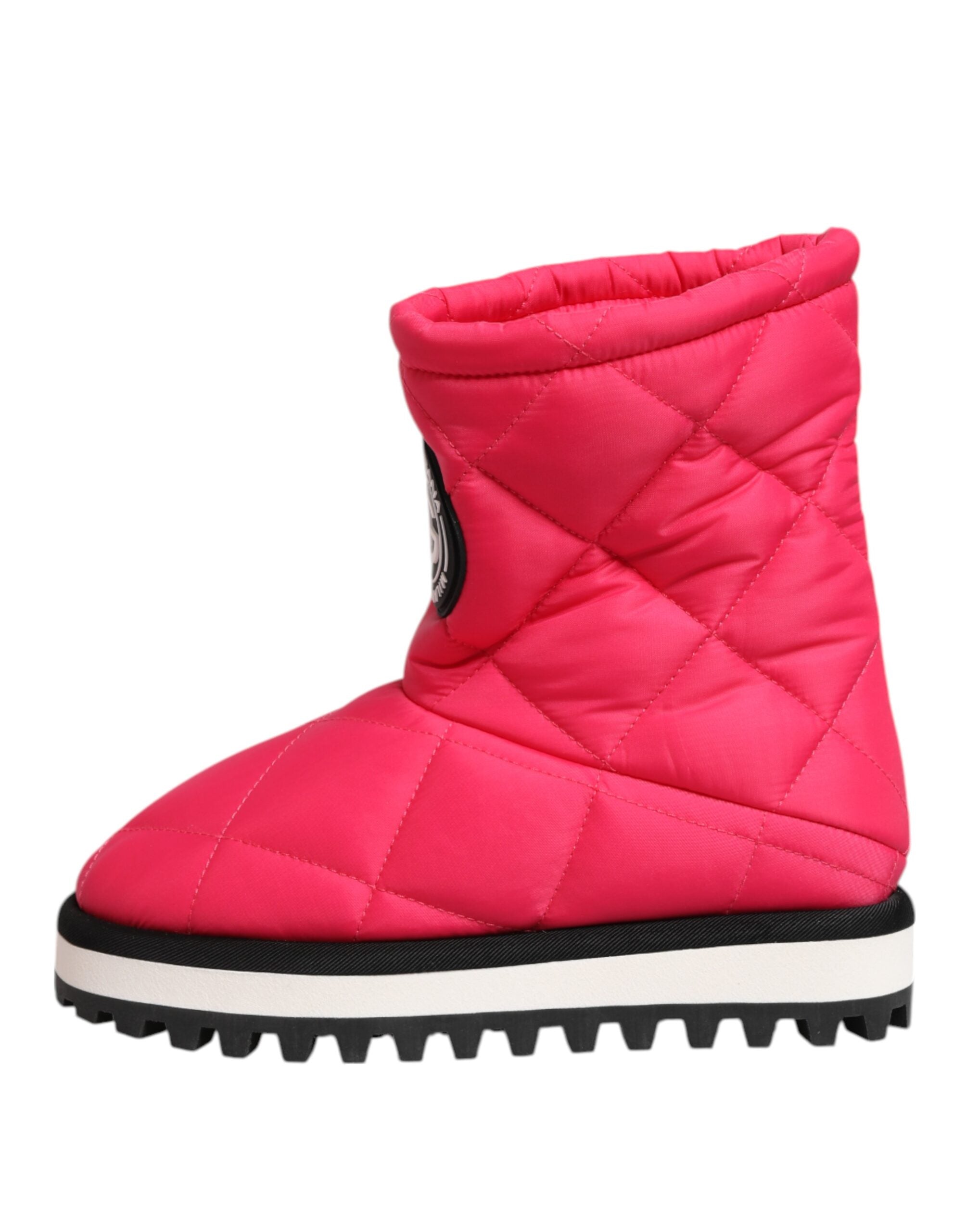 Dolce & Gabbana Pink Weiß Viskose Gepolstert Wadenhohe Stiefel Schuhe