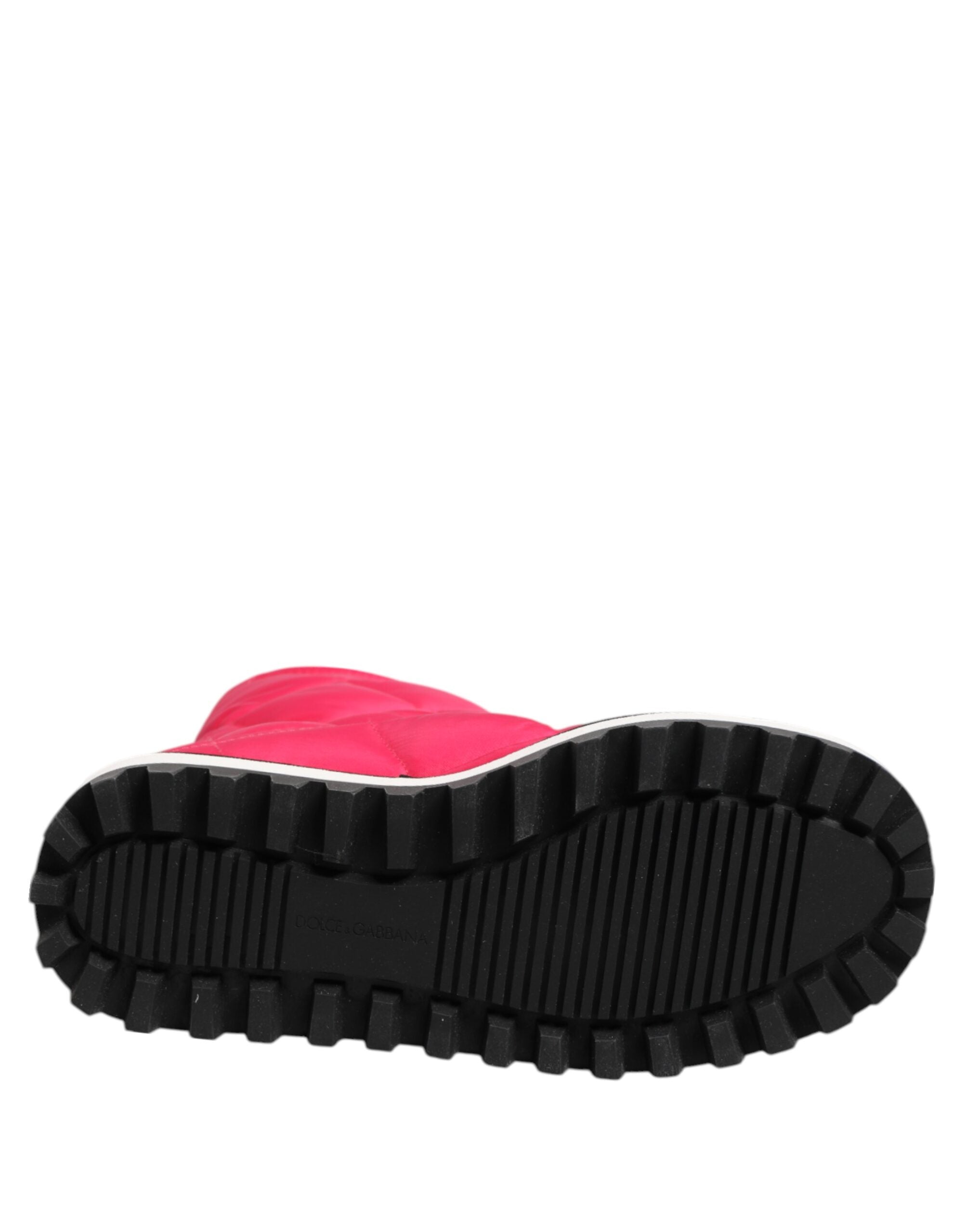 Dolce & Gabbana Pink Weiß Viskose Gepolstert Wadenhohe Stiefel Schuhe