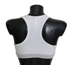 Dolce & Gabbana White Cotton Sport Stretch Bra Underwear