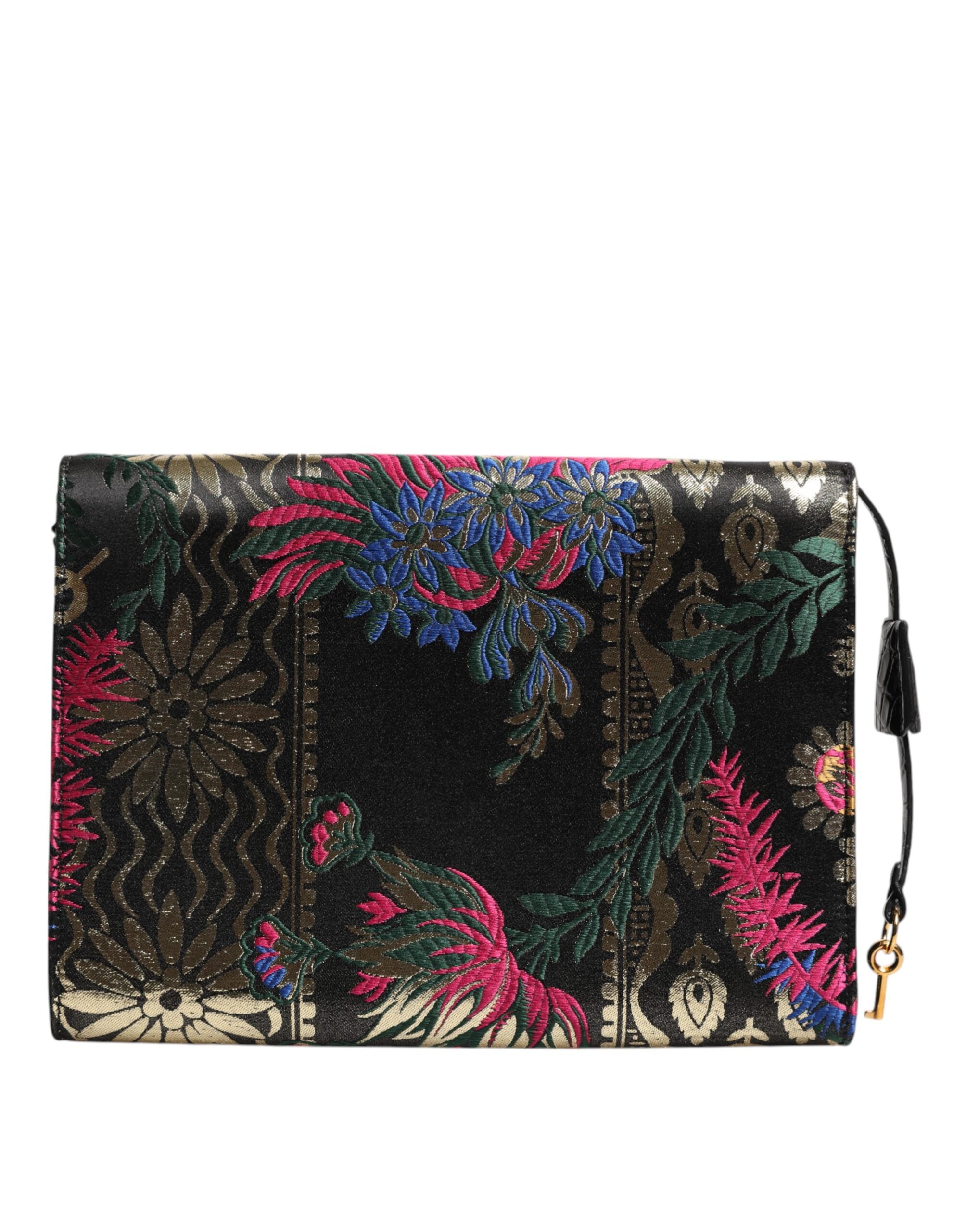 Dolce & Gabbana Multikleurige Jacquard Bloemen Document Aktetas Tas