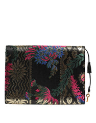 Dolce & Gabbana Multikleurige Jacquard Bloemen Document Aktetas Tas
