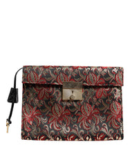 Dolce & Gabbana Multikleurige Jacquard Floral Document Aktetas