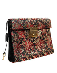 Dolce & Gabbana Multikleurige Jacquard Floral Document Aktetas