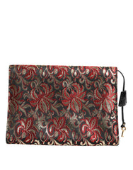 Dolce & Gabbana Multikleurige Jacquard Floral Document Aktetas