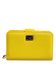 Dolce & Gabbana Gele Leren Bifold Continentale Clutch Portemonnee