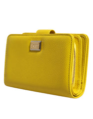 Dolce & Gabbana Gele Leren Bifold Continentale Clutch Portemonnee