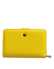 Dolce & Gabbana Gele Leren Bifold Continentale Clutch Portemonnee