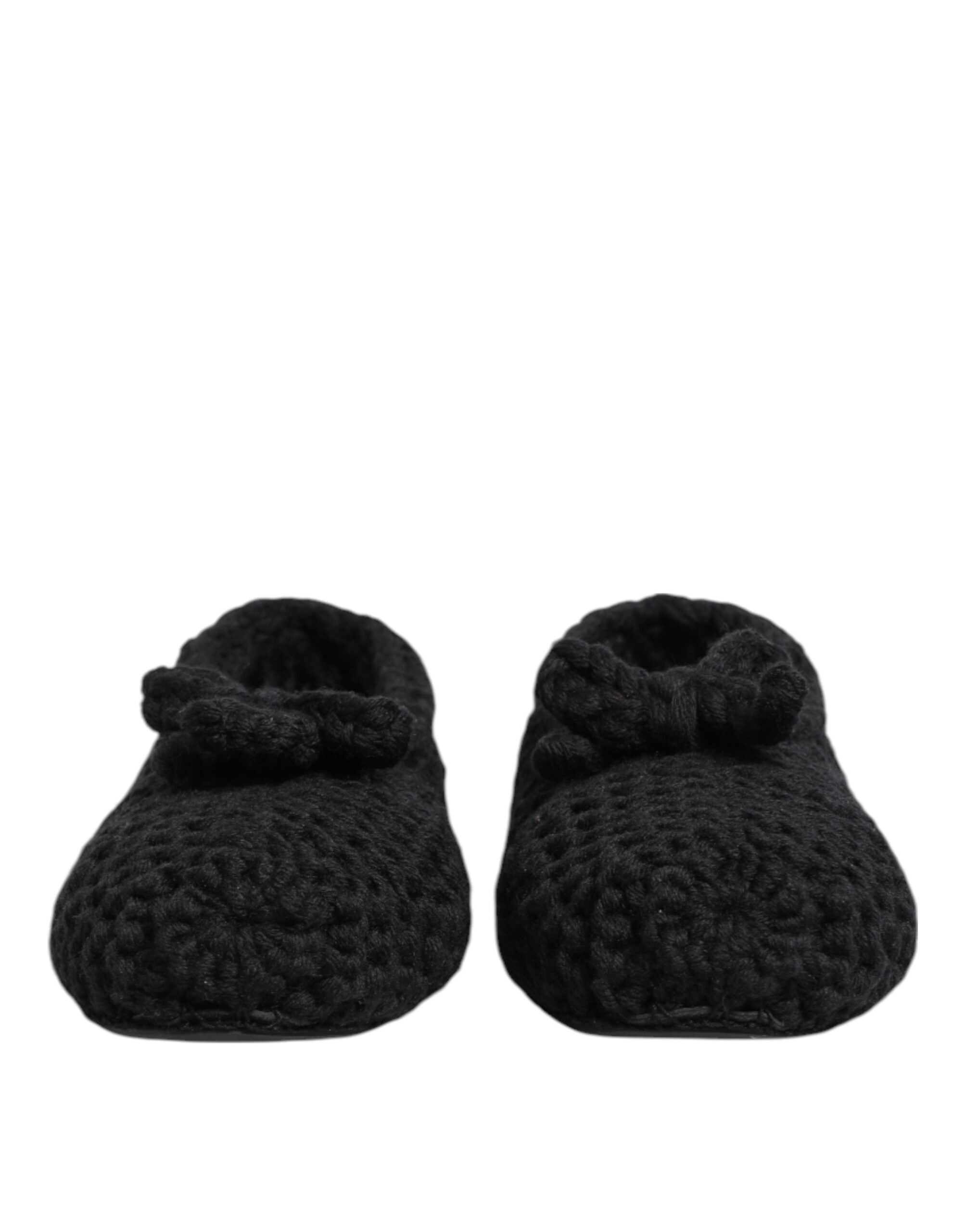 Dolce & Gabbana Schwarze Ballerinas aus Wolle zum Hineinschlüpfen