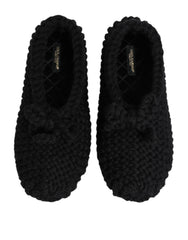 Dolce & Gabbana Schwarze Ballerinas aus Wolle zum Hineinschlüpfen