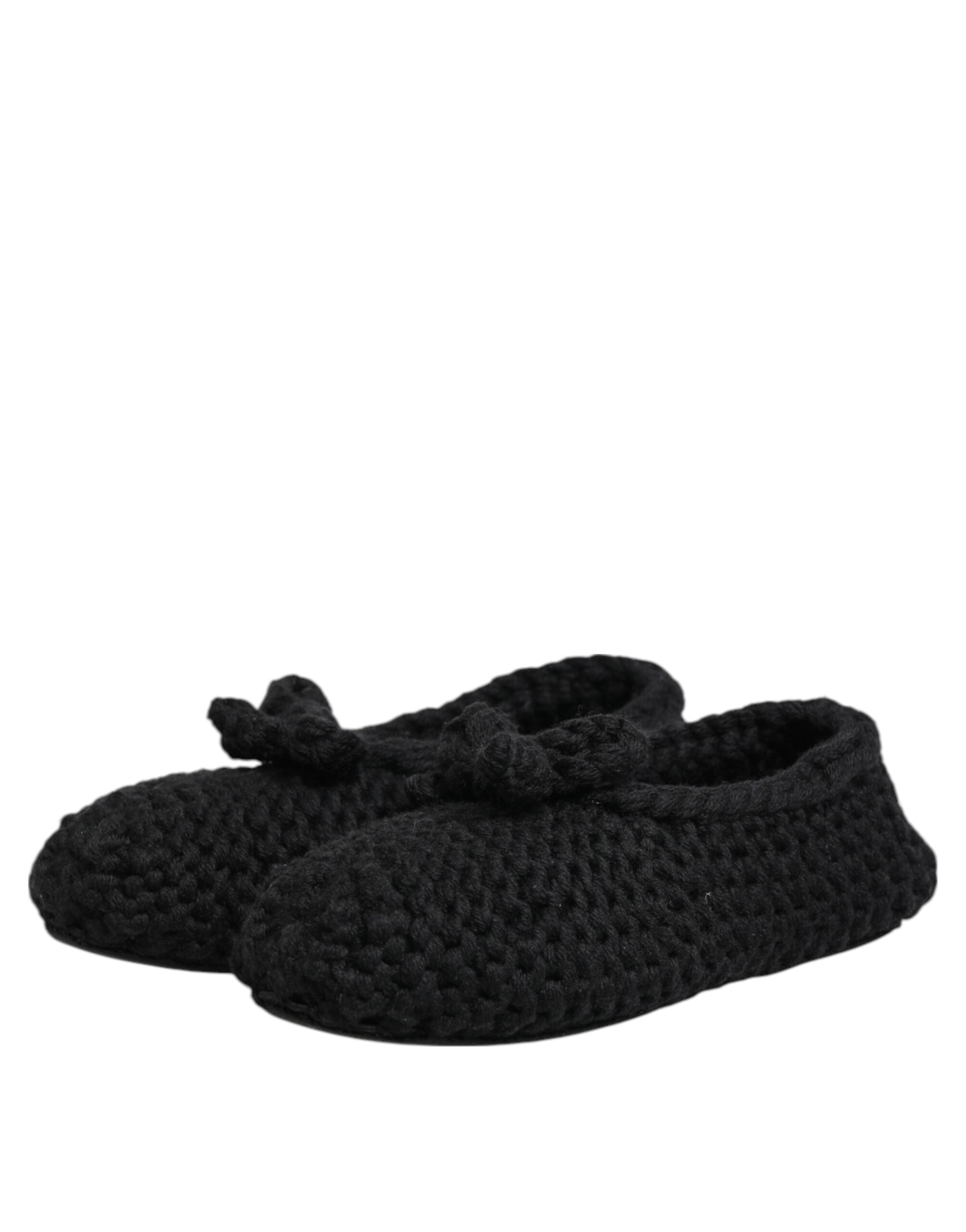 Dolce & Gabbana Schwarze Ballerinas aus Wolle zum Hineinschlüpfen