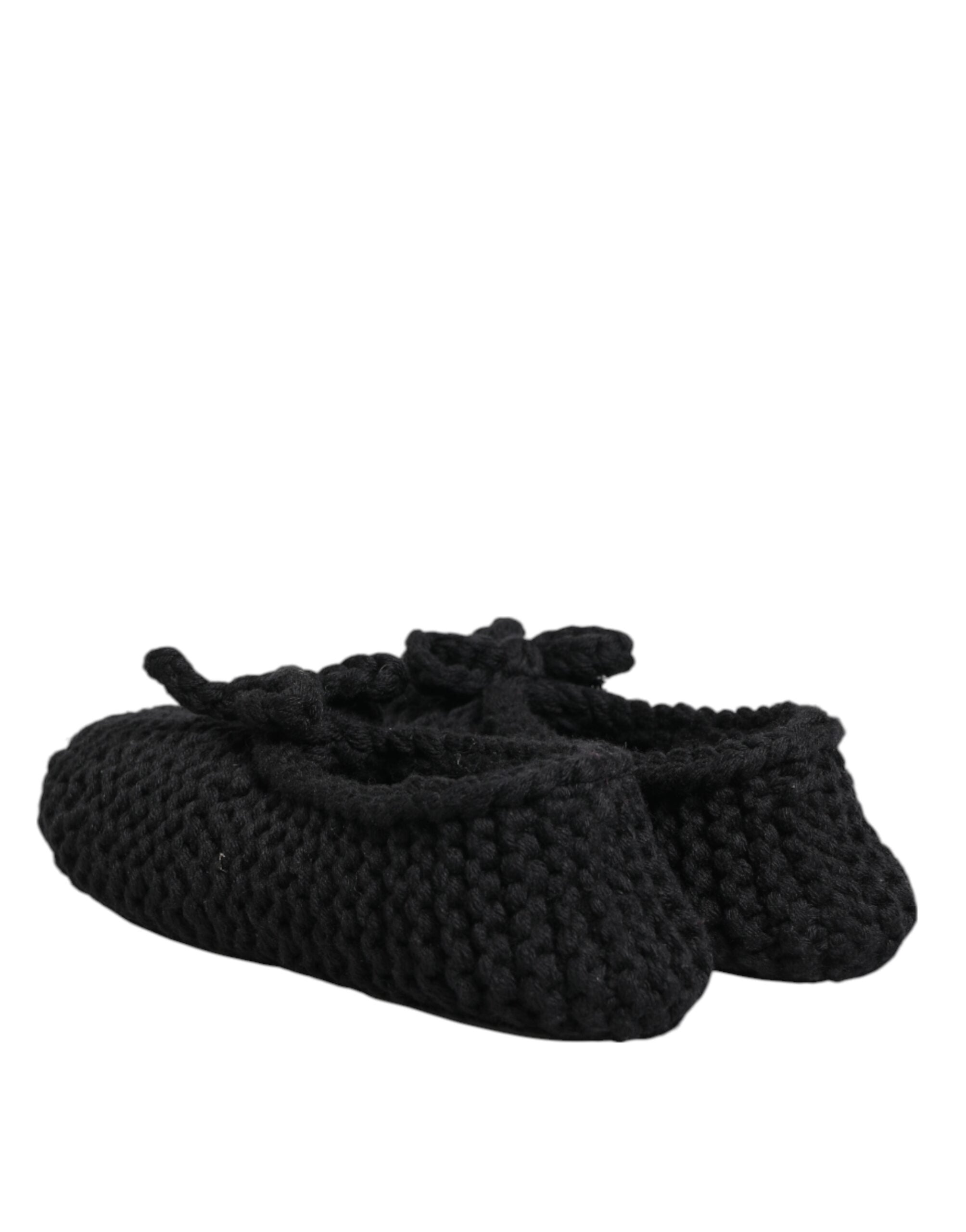 Dolce & Gabbana Schwarze Ballerinas aus Wolle zum Hineinschlüpfen