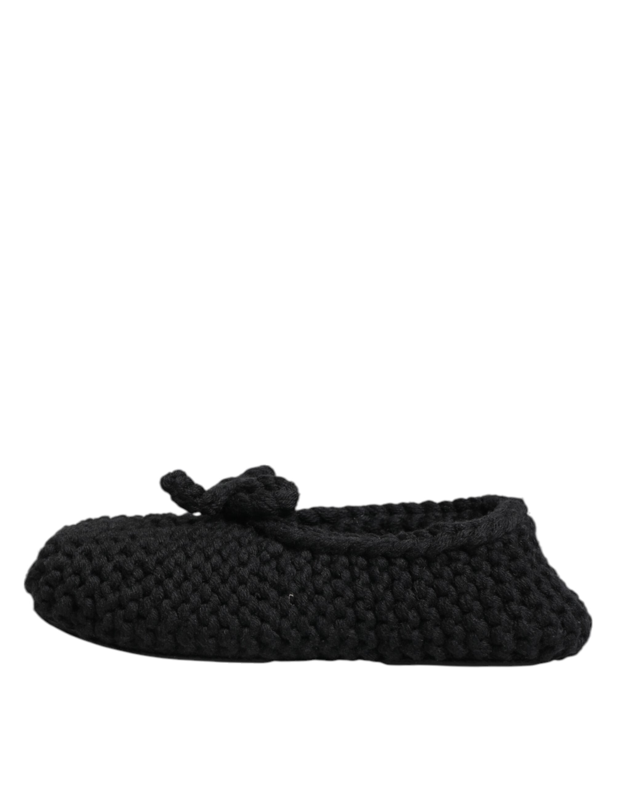 Dolce & Gabbana Schwarze Ballerinas aus Wolle zum Hineinschlüpfen