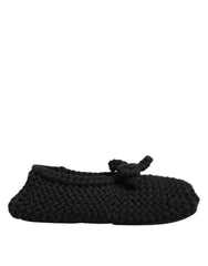 Dolce & Gabbana Schwarze Ballerinas aus Wolle zum Hineinschlüpfen