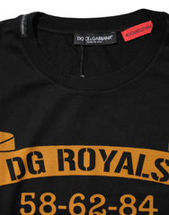 Dolce & Gabbana Zwart DG Royals Katoenen T-shirt met Ronde Hals