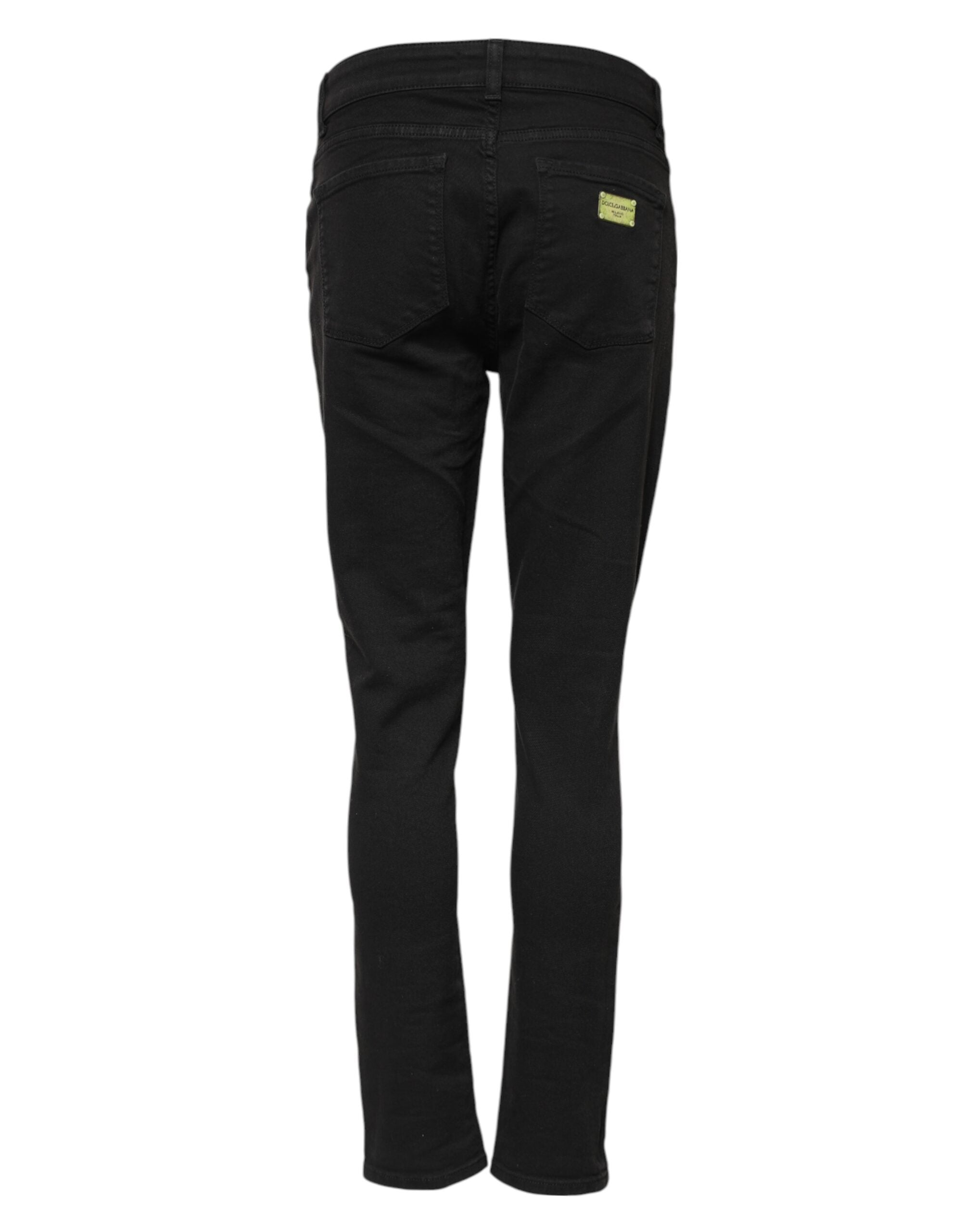 Dolce & Gabbana Schwarze Skinny Mid Waist Jeans aus Baumwolle