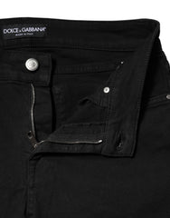Dolce & Gabbana Schwarze Skinny Mid Waist Jeans aus Baumwolle