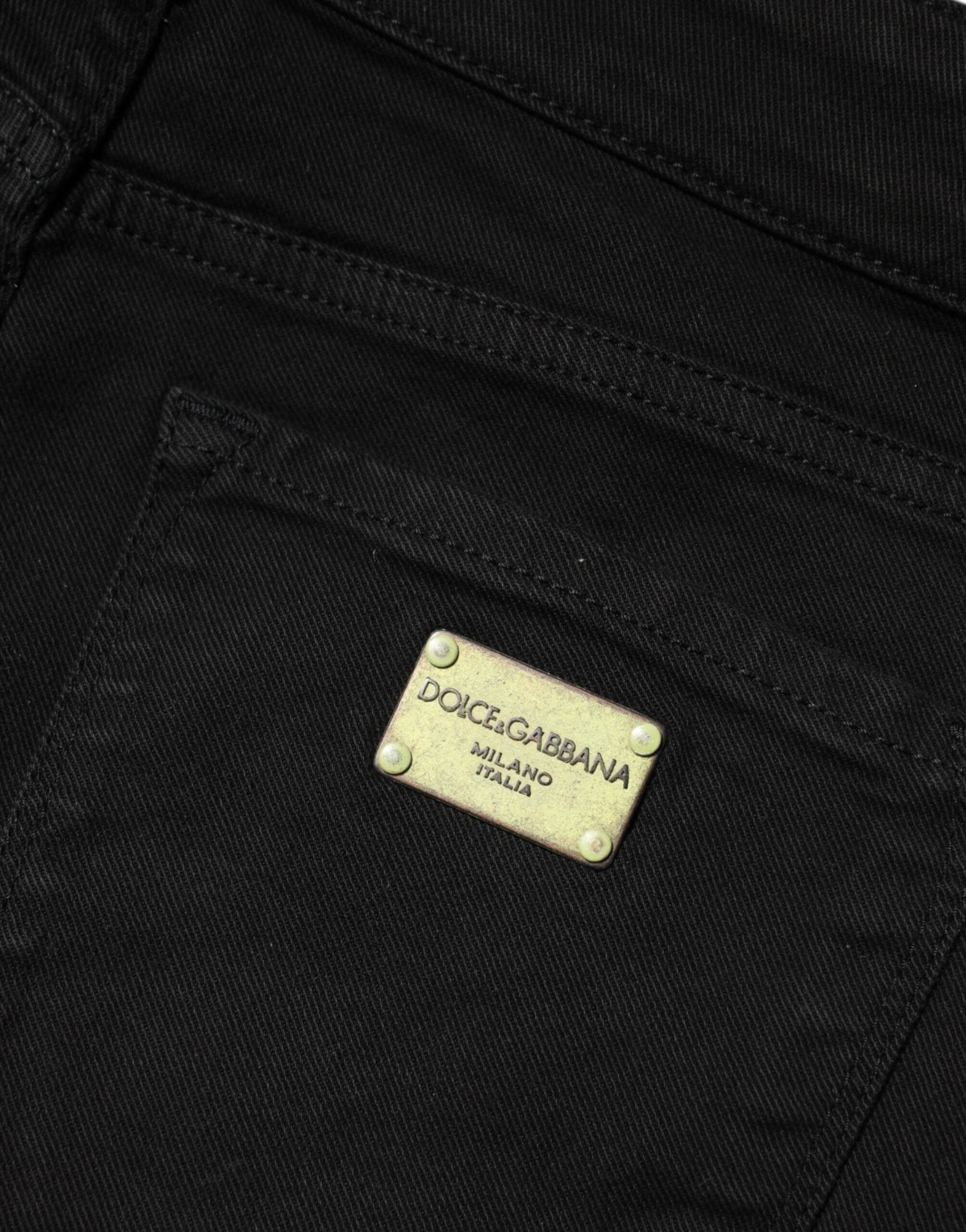 Dolce & Gabbana Schwarze Skinny Mid Waist Jeans aus Baumwolle