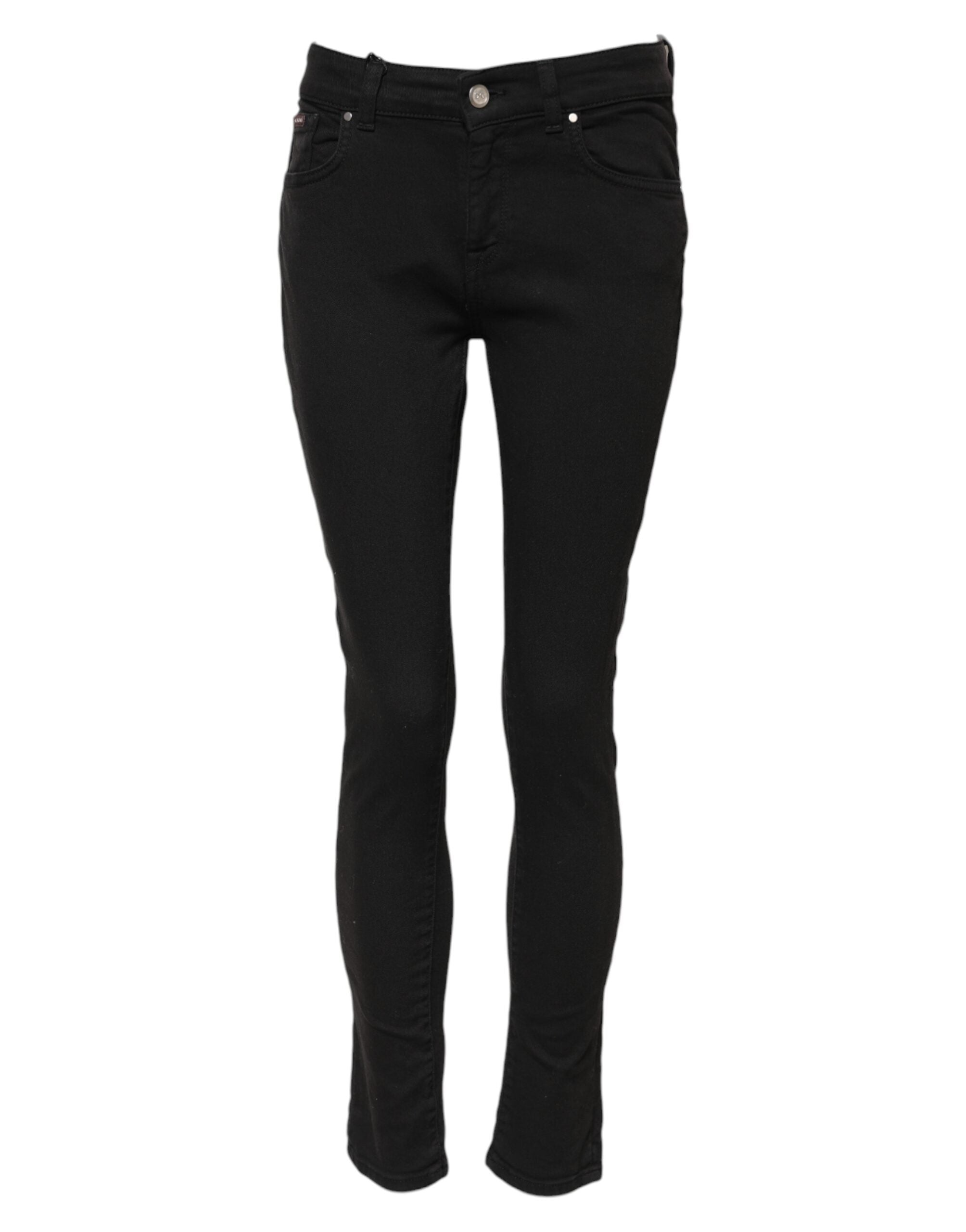Dolce & Gabbana Schwarze Skinny Mid Waist Jeans aus Baumwolle