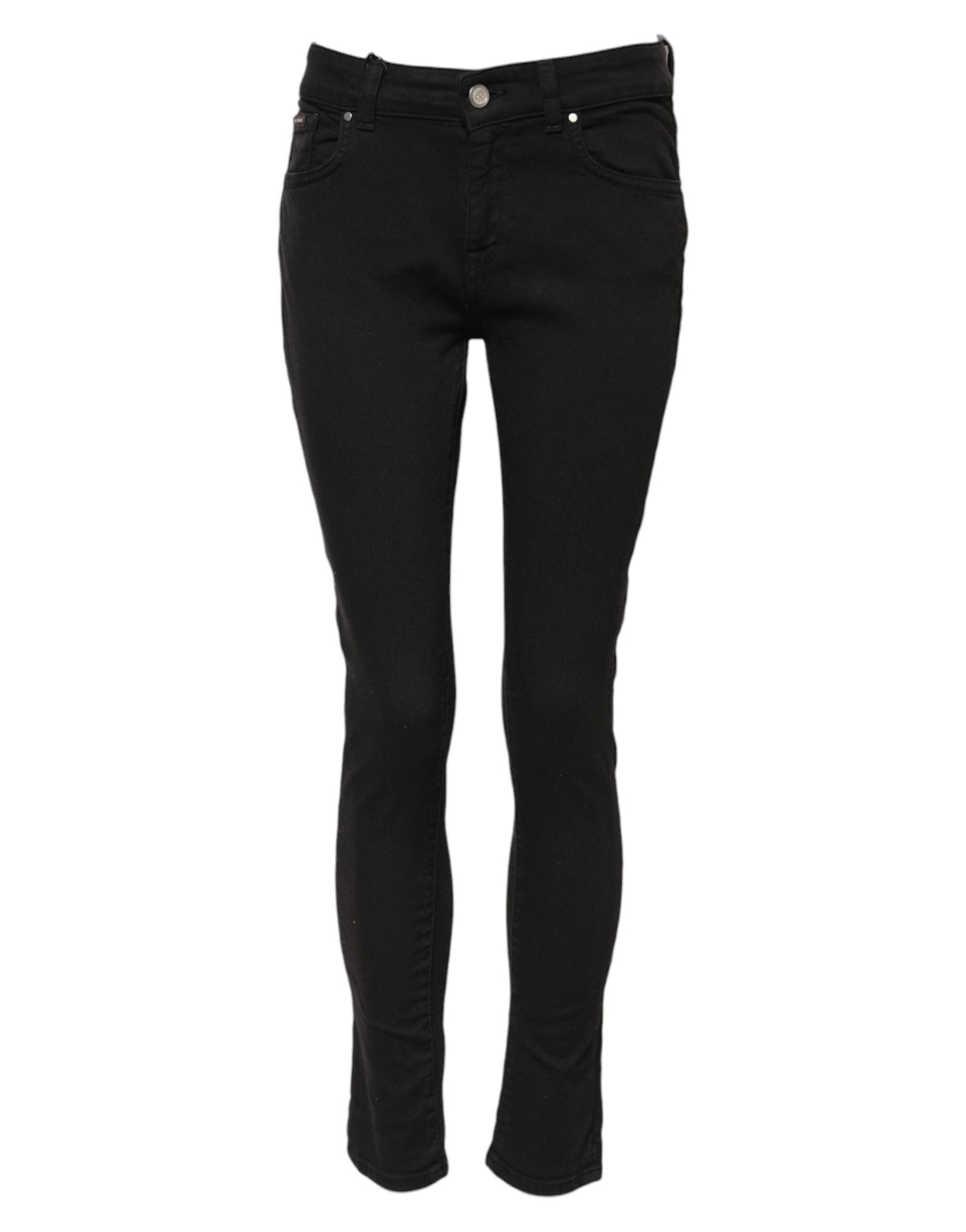 Dolce & Gabbana Schwarze Skinny Mid Waist Jeans aus Baumwolle