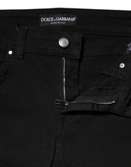 Dolce & Gabbana Schwarze Skinny Mid Waist Jeans aus Baumwolle