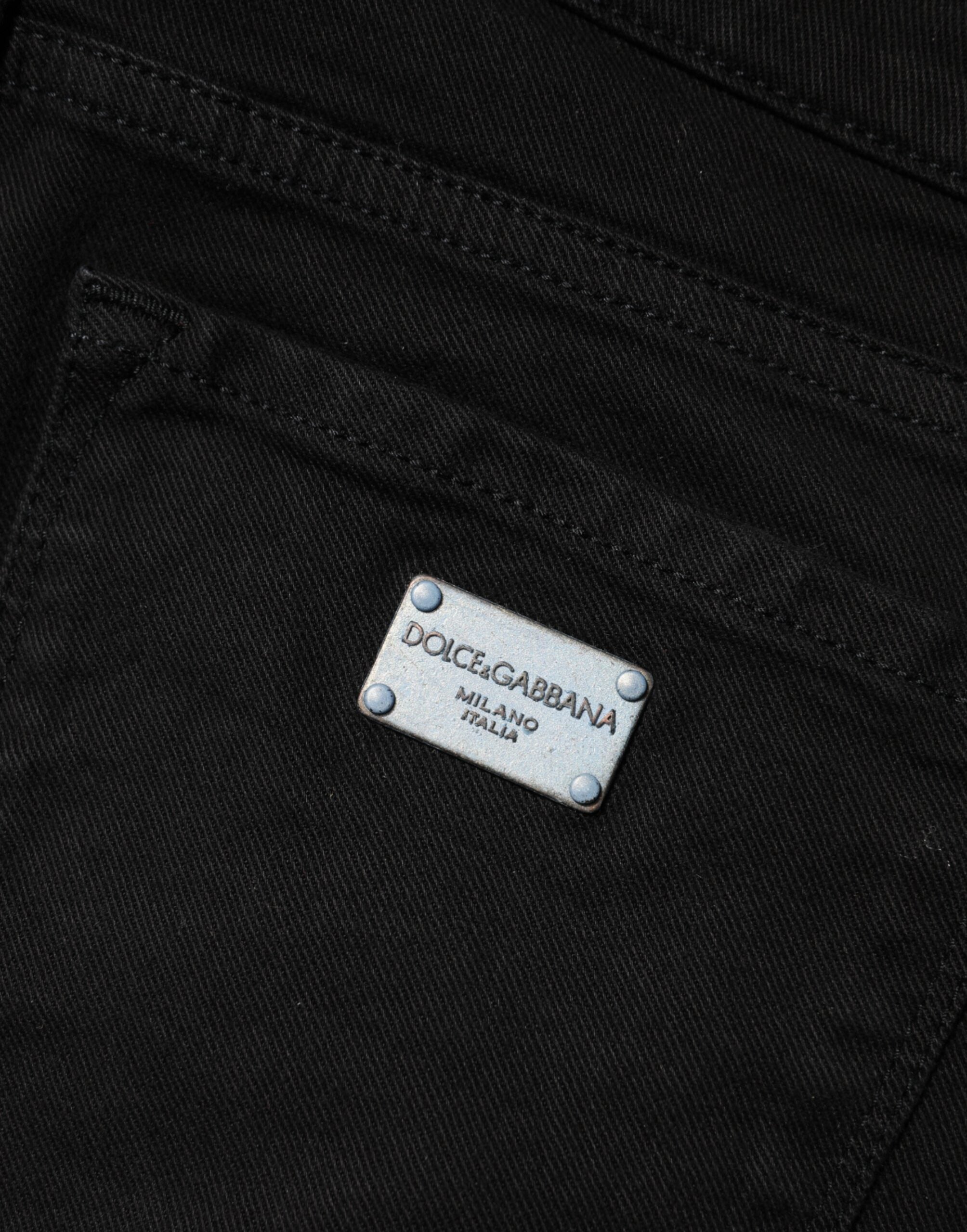 Dolce & Gabbana Schwarze Skinny Mid Waist Jeans aus Baumwolle