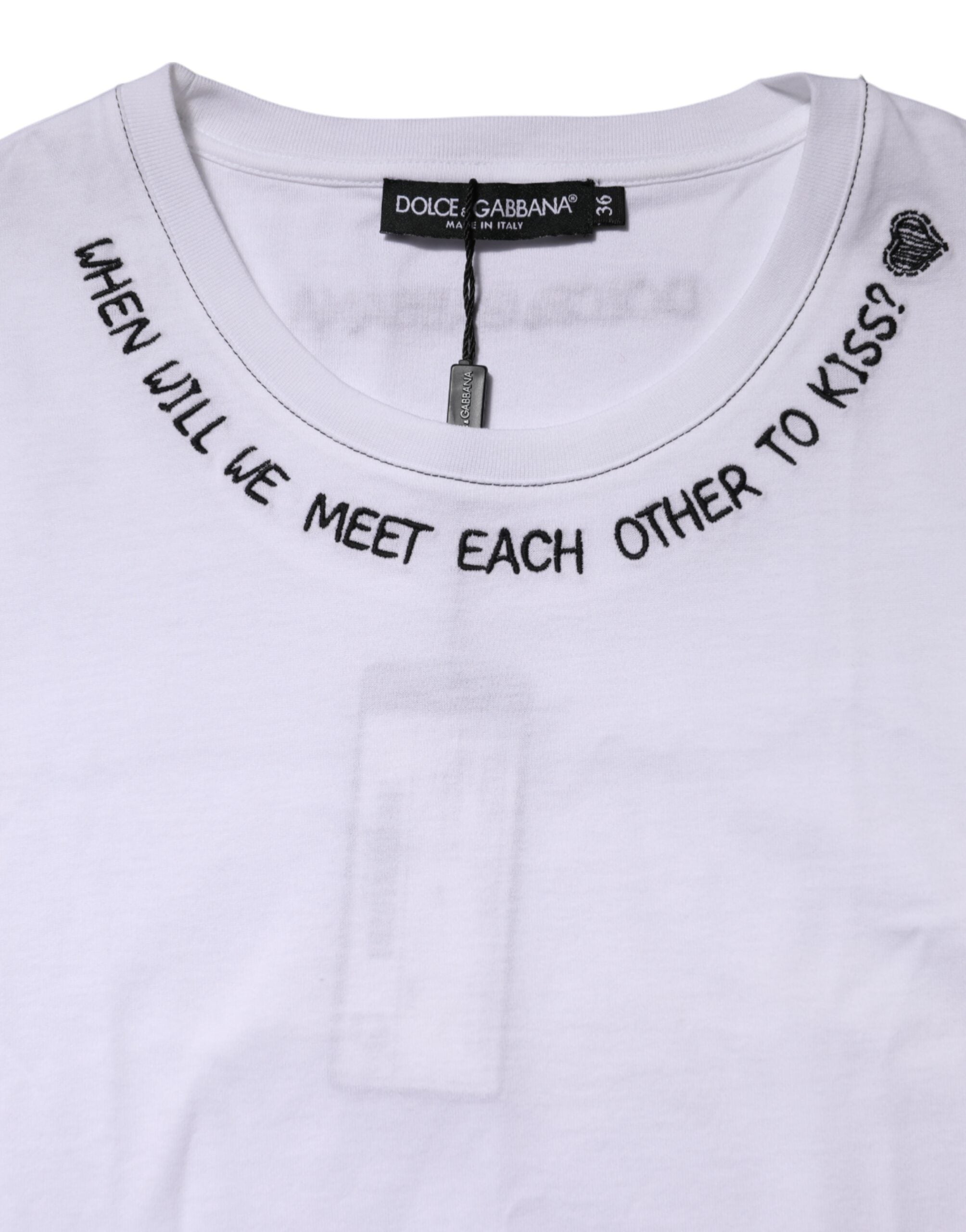 Dolce & Gabbana weißes ärmelloses Tanktop aus Baumwolle mit Print