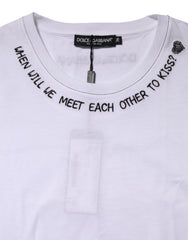 Dolce & Gabbana weißes ärmelloses Tanktop aus Baumwolle mit Print