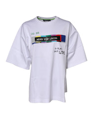 Dolce & Gabbana Wit Katoenen T-shirt met Korte Mouwen en Print