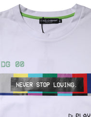 Dolce & Gabbana Wit Katoenen T-shirt met Korte Mouwen en Print